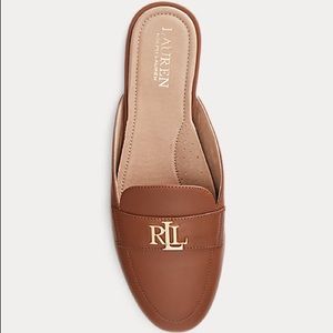 Ralph Lauren Alli brown leather loafer mule 9